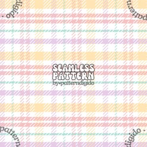 pastel plaid gingham seamless pattern | spring easter bright background | rainbow texture | fabric | tumbler | digital download | T0645