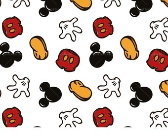 Mickey Mouse Seamless Repeat Pattern File, Magical Mouse Seamless Pattern, Retro Mouse Background, Commercial Use, Digital Download, T0104