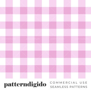 Pink and White Checkered Seamless Pattern, Gingham Pattern, Checkerboard Plaid Paper Pattern, Commercial Use, Digital Download, T0125