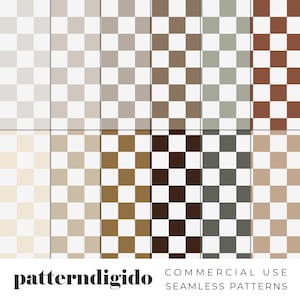 May include: Set of 10 seamless checkerboard patterns in various shades of brown, gray, and beige.  These digital patterns are perfect for commercial use.