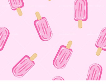 Ice Cream Seamless Repeat Pattern, Summer Pattern, Retro Boho Pattern Seamless, Cute and Pink, Commercial Use, Digital Download, T0008