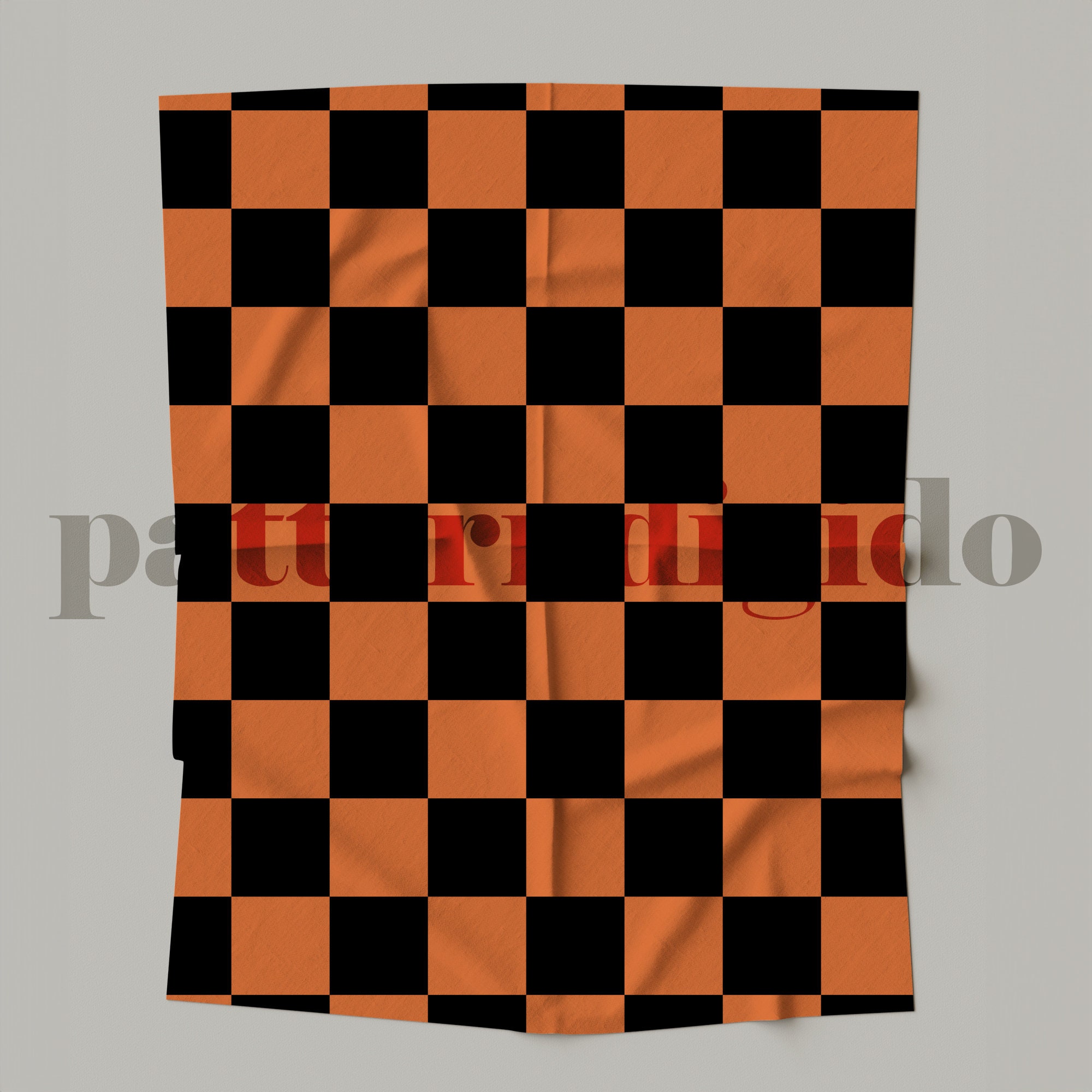 Orange and Black Checkered Seamless Pattern, Halloween Pattern ...