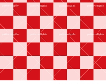 Pink and Red Checkered Seamless Pattern, Valentines Day Pattern, Checkerboard Digital Paper Pattern, Commercial Use, Digital Download, T0117