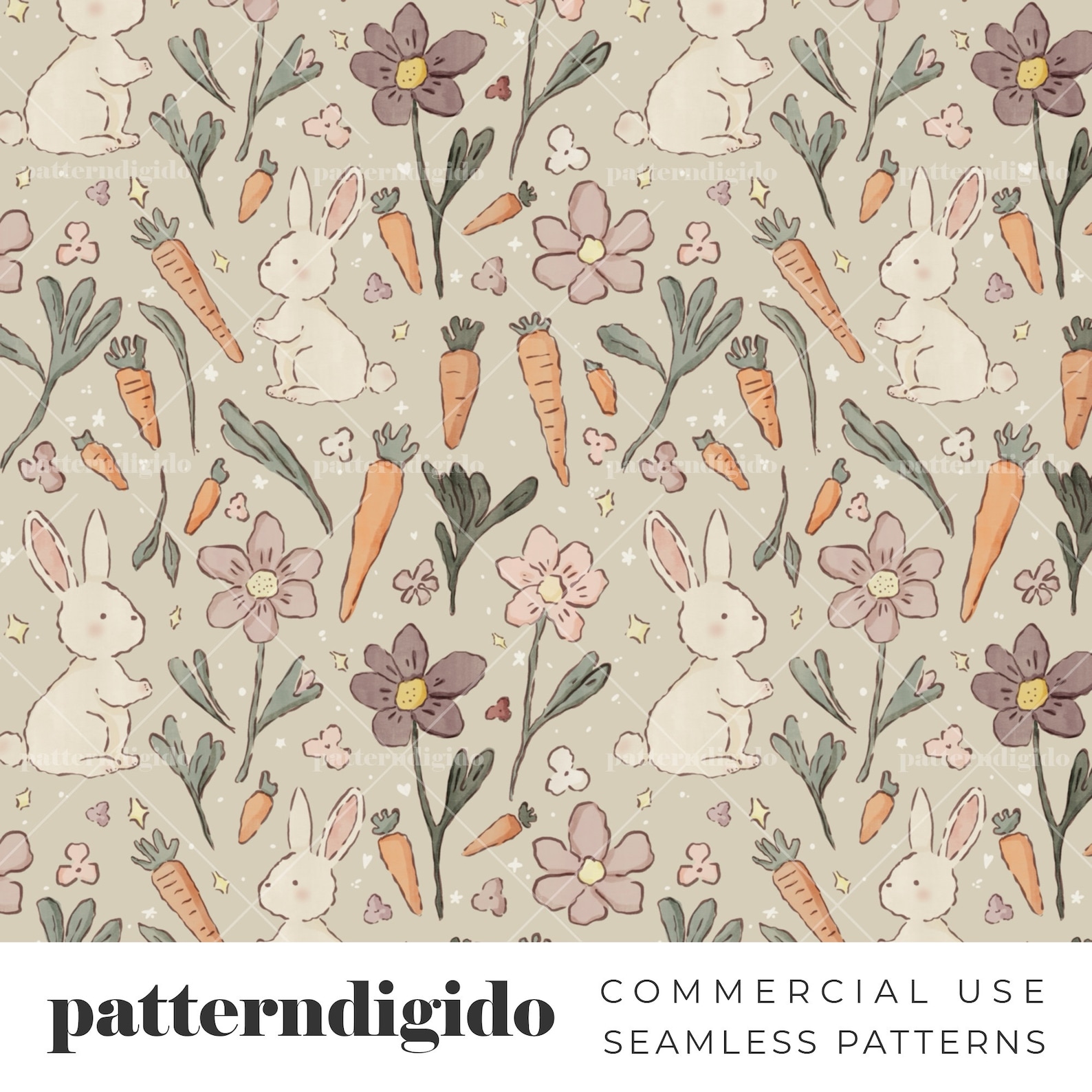 Floral Easter Spring Seamless Repeating Pattern File for Sublimation ...