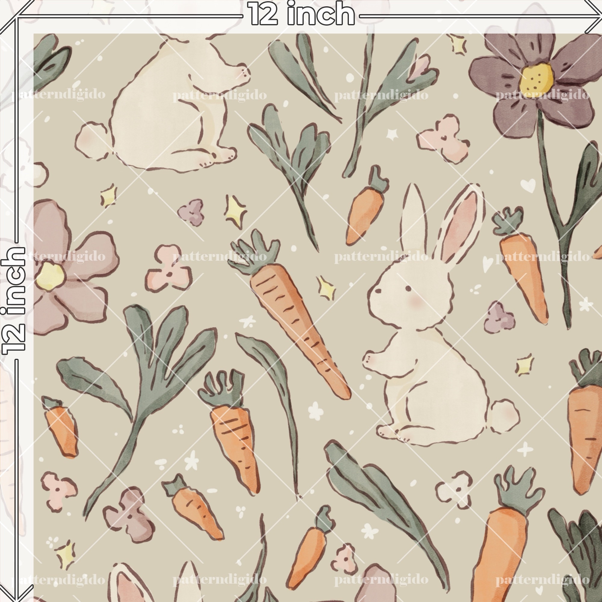 Floral Easter Spring Seamless Repeating Pattern File for Sublimation ...