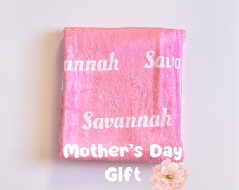 Personalized Mother's Day Blanket, Custom Name Blanket, Kid Blanket, Baby Blanket, Kids Blanket, Personalized Gift, Mom Blanket Gift