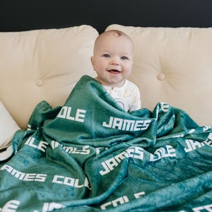 Baby and Kid Name Blanket, Unique Christmas Gift, Baby Shower Gift, Custom Name Blanket, Baby Blanket, Kid Blanket, Personalized Baby image 9