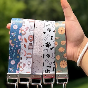 Wristlet, Keychain, Faux Leather Wristlets Keychain, Key Fob Wristlet, Wristlet Strap with Pouch, Fall Wristlet Keychain, Wristlet w Wallet