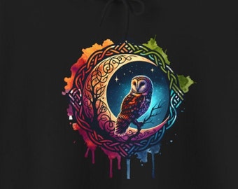 Colorful owl graphic hoodie. Kindness gift shirt, Positive graphic sweater Inspirational owl sweatshirt Soft hoodie Unisex Hooded Sweatshirt
