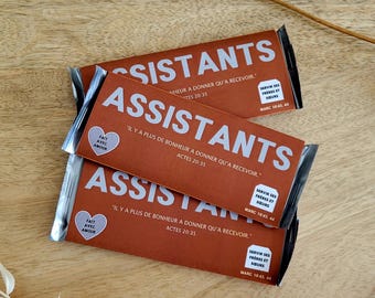 French JW Chocolate Wrapper – Ministerial Servant Gift (PDF Download, 1.55oz Bar Size)