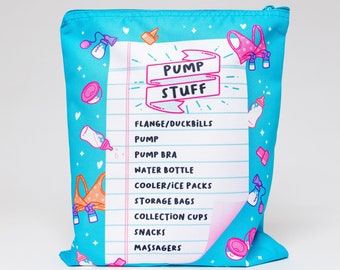 Breastfeeding Accessory Bag - "Pump Stuff" Pouch | Wearable Pump Storage Bag, Pump Bag Packing List, Breast Pump Items Bag, Personal Items