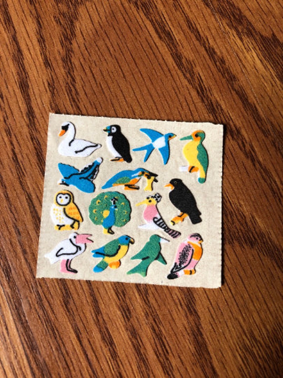 Vintage Fuzzy Flocked Stickers Micro Birds - Etsy