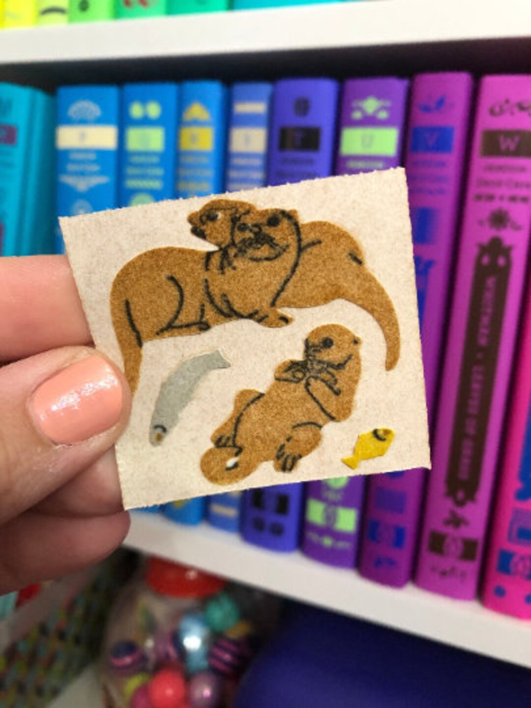 Vintage Fuzzy Flocked Stickers Otters - Etsy