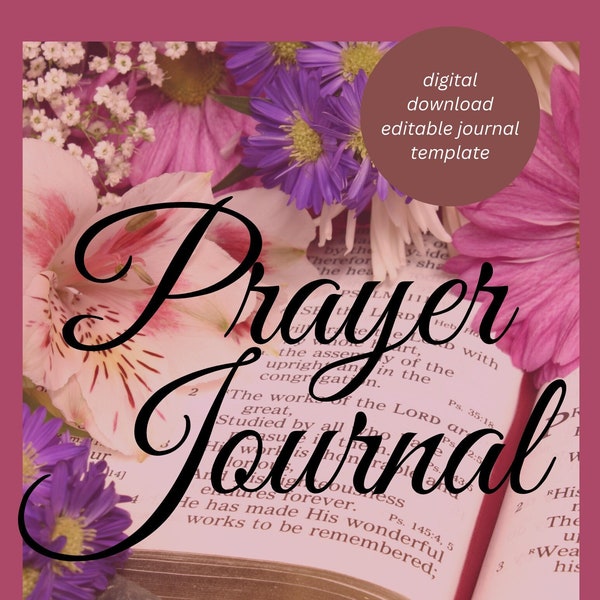 Prayer Journal, Digital Download, Editable 21 Day Devotional Prayer, Spritiual Connection, Religious Journal, Scripture Meditation