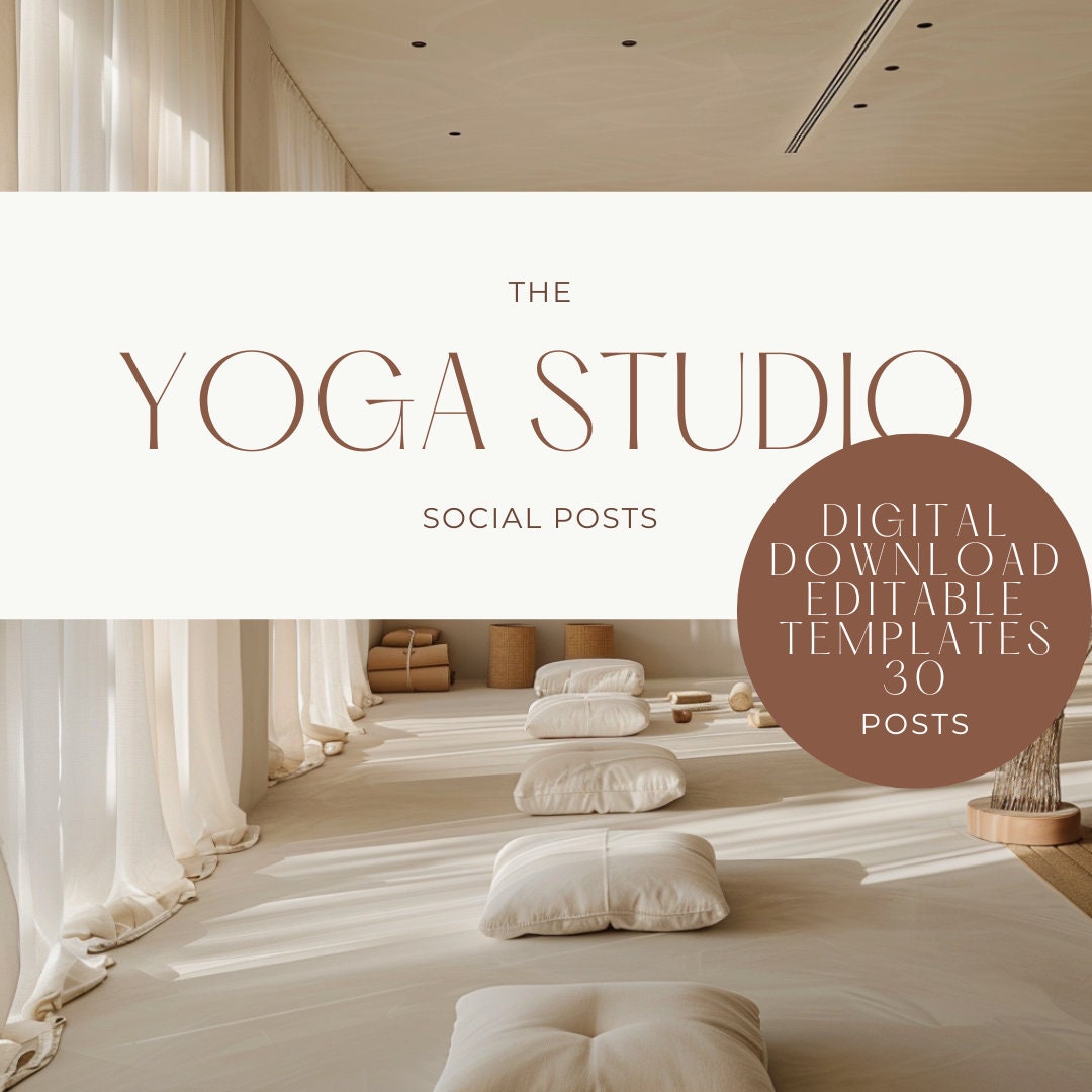 Yoga Instagram Post Templates: Wellness & Fitness Social Media (30 ...