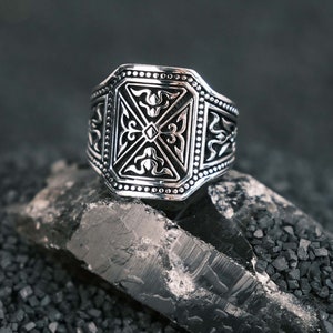 925 Sterling Silver Men&#39;s Ring, Unisex Silver Ring, Men&#39;s Handmade Ring, Personalized Silver Ring, Viking silver Ring, Anniversary Gift
