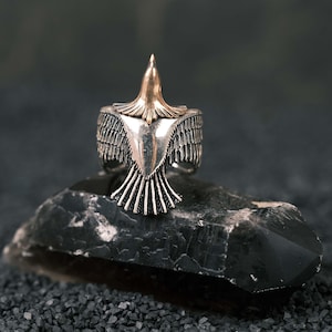 925 Sterling Silver Men&#39;s Ring,Eagle Silver Ring, Handmade Men&#39;s Ring, Personalized Silver Ring, Valentine&#39;s Day Gift,Adjustable Silver Ring