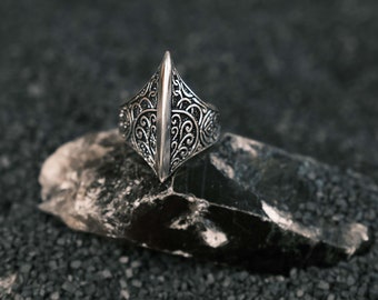 Handmade Sterling Silver Shark Fin Ring - Modern Statement Jewelry