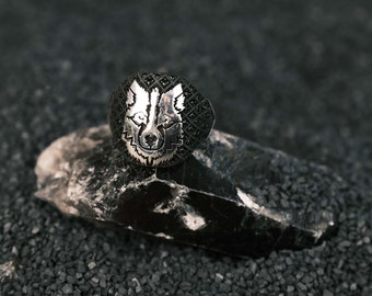 Anello da uomo in argento sterling 925, anello in argento con lupo in pietra micro zircone, anello da uomo fatto a mano, anello in argento personalizzato, anello in argento unico