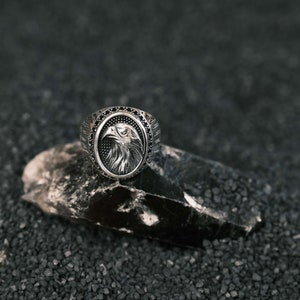 Eagle Handmade Signet Ring,Eagle 925 Sterling Silver Handmade Men's Ring,Rings for Men, Gift for Him, Men's Silver Ring