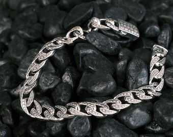Handmade 925 Sterling Silver Men's Chain Bracelet
