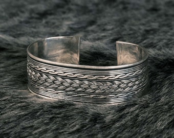 Handmade Men's Silver Bracelet, 925 Sterling Silver Adjustable Bracelet, Handmade Cuff Silver Bracelet, Silver Bracelet, Valentine Gift