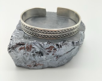 Handmade Sterling Silver Men's Bracelet: Adjustable Cuff Design, Christmas Gift, Anniversary Gift, 925 Sterling Silver Bracelet For Men