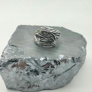 925 Sterling Silver Men&#39;s Ring,Eagle Silver Ring, Handmade Men&#39;s Ring, Personalized Silver Ring, Gift For Father, Adjustable Silver Ring
