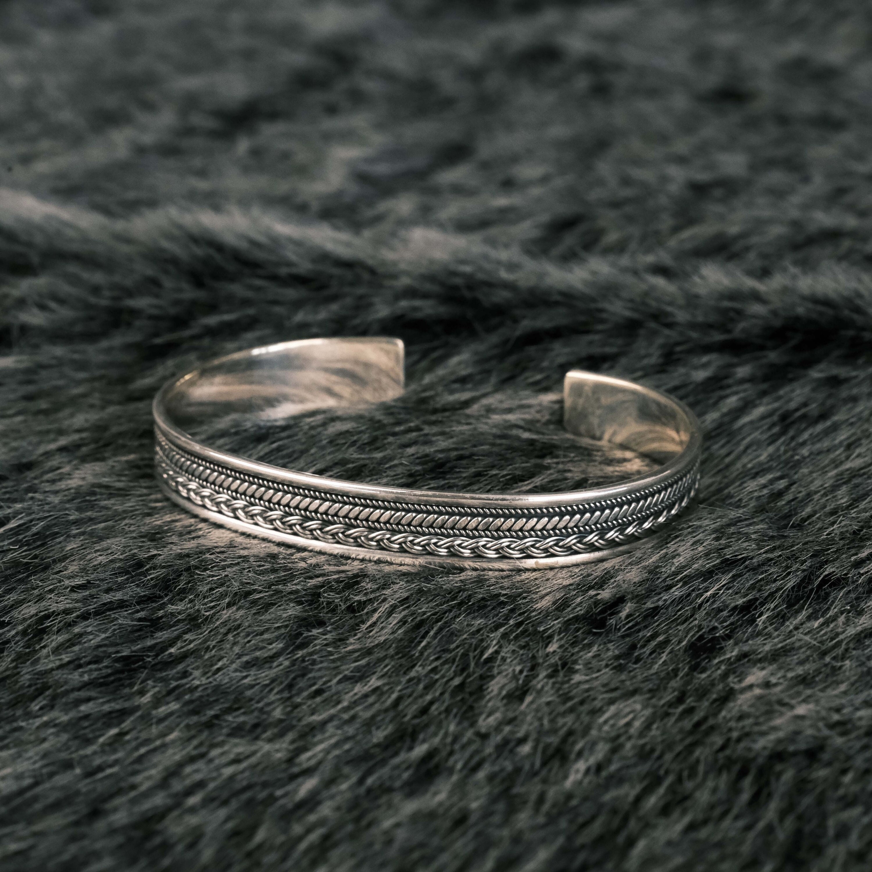 Handmade Sterling Silver Men's Cuff Bracelet: Adjustable Design