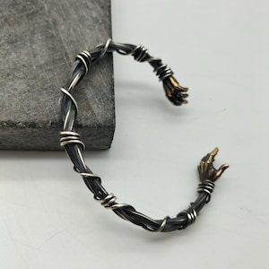 Silver Cuff Bracelet, Men&#39;s Silver Bracelet, 925 Sterling Silver Men&#39;s Bracelet, Hand Figured Silver Cuff Bracelet, Gift for Husband