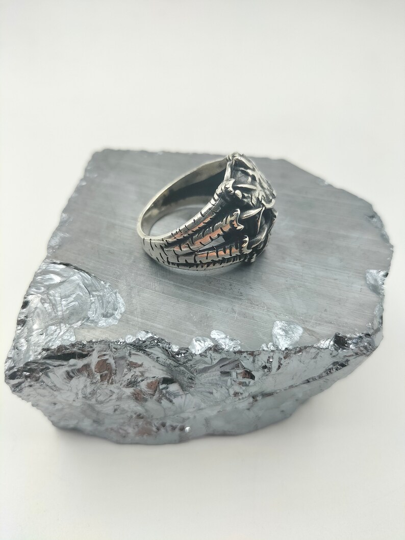 925 Sterling Silver Men's Ring, Skull Skeleton Silver Ring, Handmade ...