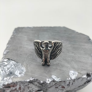 925 Sterling Silver Men&#39;s Ring, American Eagle Silver Ring, Men&#39;s Handmade Ring, Personalized Silver Ring, Christmas Gift, Biker Ring