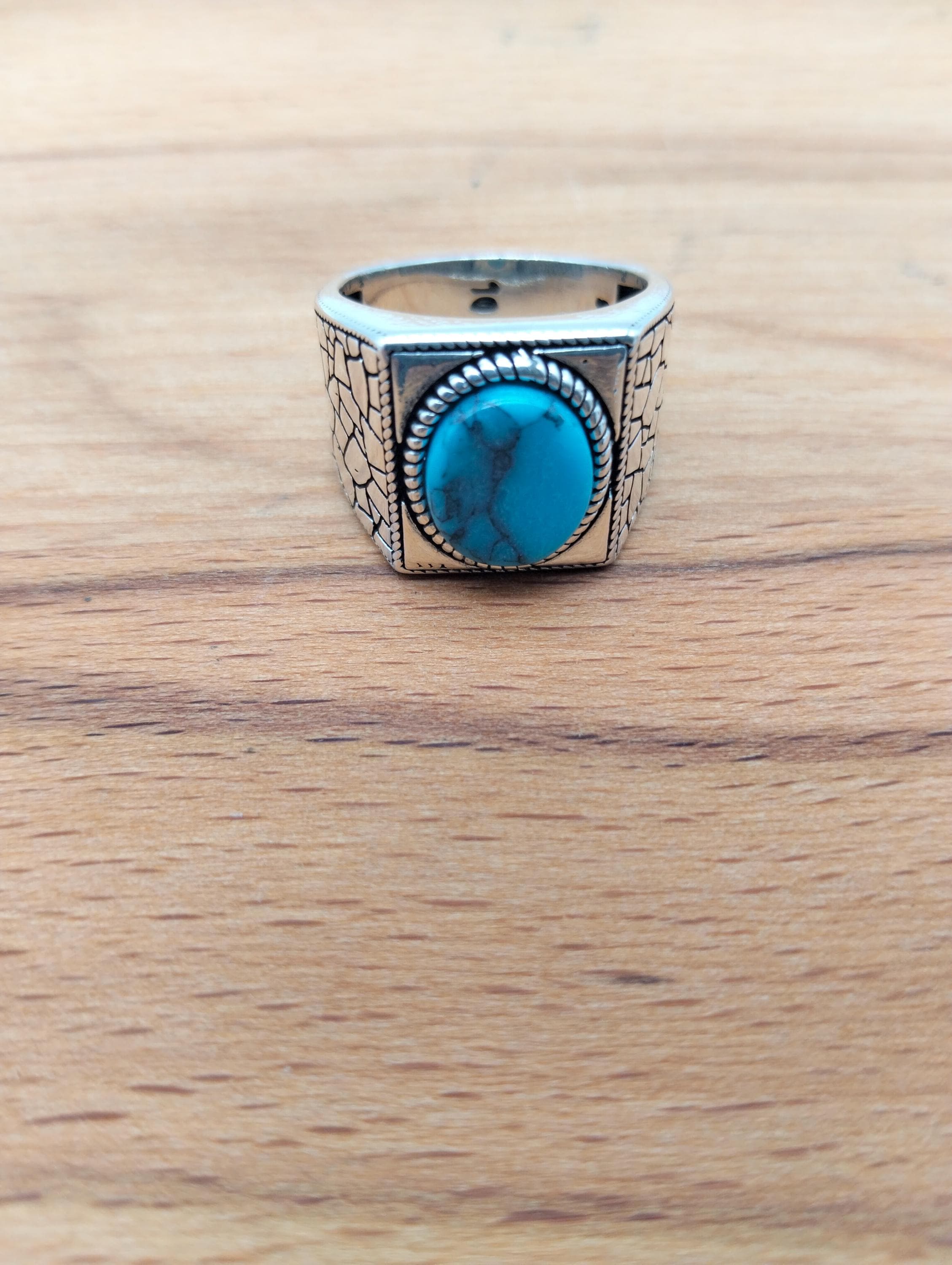 シルバー925 ターコイズ 1つ星 スター リング メンズ c3 [19号] 細目