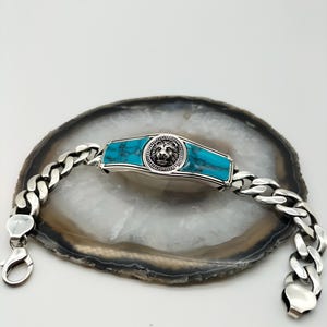 Handmade 925 Sterling Silver Lion Head Bracelet – for Men