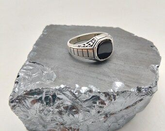 ハンドメイド シルバーリング 黒い石付き spl-r-78_0.jpg