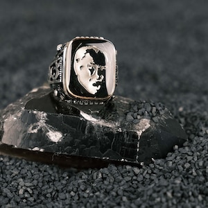 925 Sterling Silver Ataturk Portrait Ring, Portrait Silver Ring, Leader Silver Ring, Unique Ring, Personalized Handmade Ring