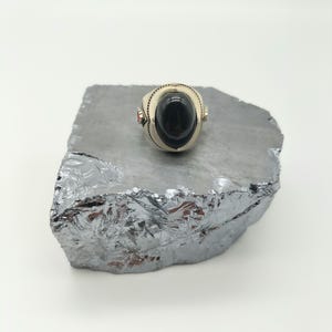 925 Sterling Silver Black Onyx Stone Men&#39;s Ring, Handmade Silver Ring, Personalizable Silver Ring, Christmas Gift, New Year Gift