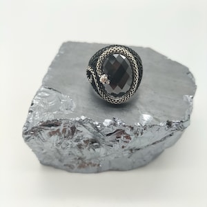 925 Sterling Silver Personalized Men&#39;s Ring with Black Onyx Stone, Anniversary Gift, Valentine&#39;s Day Gift, Silver Ring with Black Onyx Stone