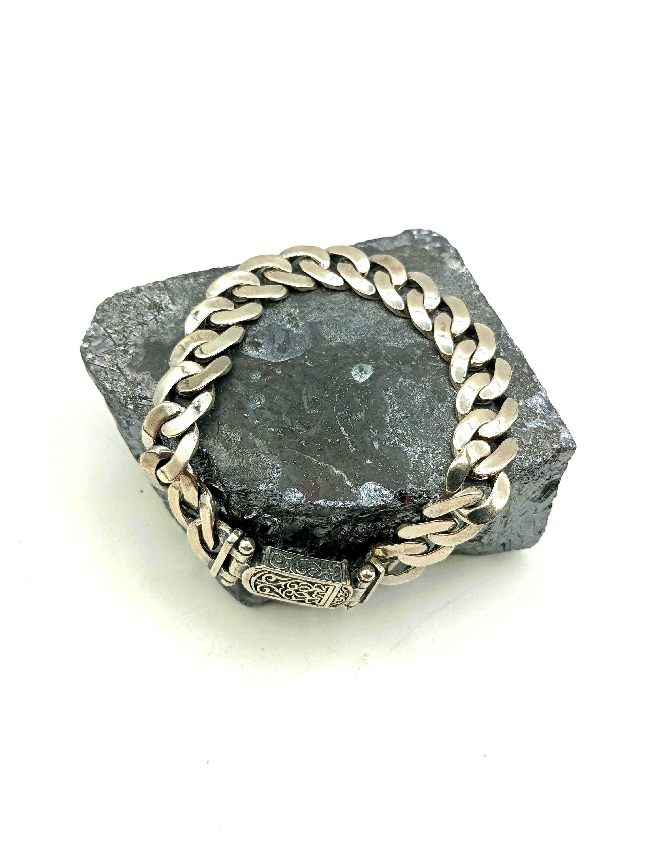 Handmade Men's Silver Bracelet, 925 Sterling Silver Bracelet, Handmade Silver Chain Bracelet, Handmade Silver Bracelet