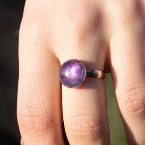 Amethyst Gemstone Ring, Adjustable Ring, Anxiety Ring, February Birthstone, Gift, Handmade Ring, Elegant and Minimalistic Ring image 2