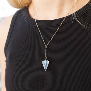 Opalite Pendulum Necklace, Opalite Stone, Opalite Jewelry, Stainless Steel Necklace image 3