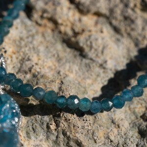 Apatite Tiny Pendant Necklace, AAA Quality Stone, Throat Chakra Necklace, Anxiety Necklace image 3