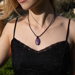 Amethyst Pendant, Healing Stone Jewelry, Calming Necklace image 5