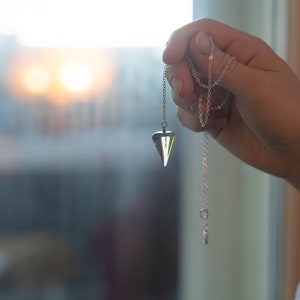 Opalite Pendulum Necklace, Opalite Stone, Opalite Jewelry, Stainless Steel Necklace image 2