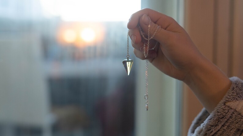 Opalite Pendulum Necklace, Opalite Stone, Opalite Jewelry, Stainless Steel Necklace image 2