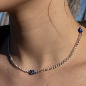 Evil Eye Protection Necklace, Adjustable Necklace, Handmade Necklace, Elegant Minimalistic Necklace image 3