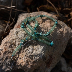 Tiny Gemstone Necklace, Beaded Adjustable Choker, Healing Gemstones image 5