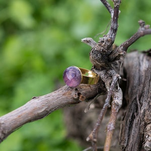 Amethyst Gemstone Ring, Adjustable Ring, Anxiety Ring, February Birthstone, Gift, Handmade Ring, Elegant and Minimalistic Ring image 7