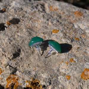 Aventurine Faceted Stone Big Stud Earrings image 4