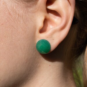 Aventurine Faceted Stone Big Stud Earrings image 2